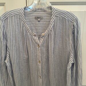 Rails Pinstriped Navy and White Blouse, Size Medium